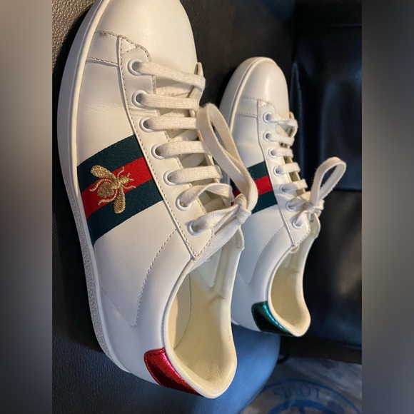 Gucci Ace Bee White Sneakers size:7 check the code inside. - Picture 15 of 16